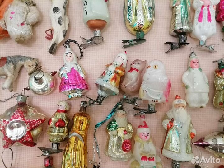 Ватные елочные игрушки СССР