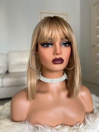 Парик пшеничный блонд каре