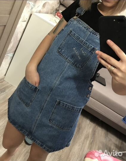 Сарафан джинсовый короткий