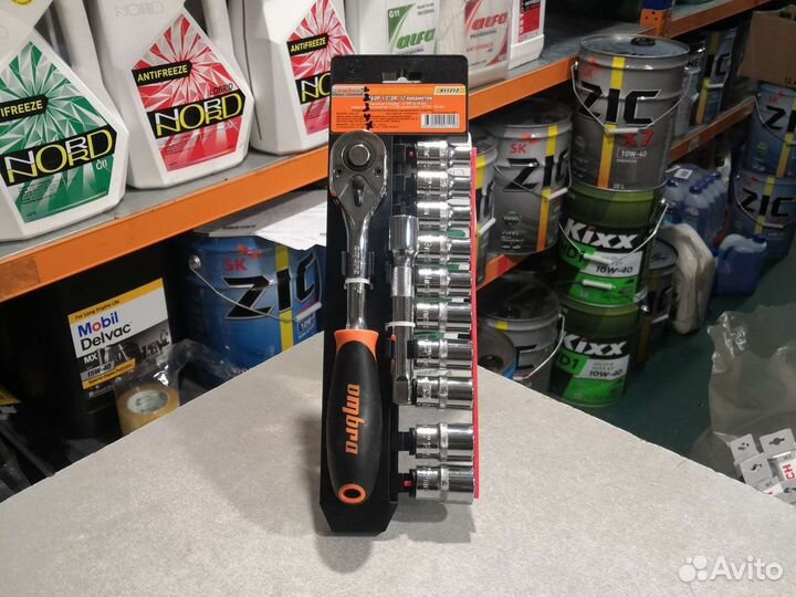 Набор торцевых головок и трещотки 1/2DR 12пр ombra