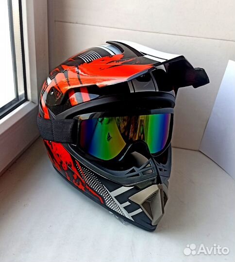 Мото очки новые,мото шлем кроссовый,мотошлем новый