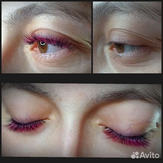 Наращивание ресниц, оформление бровей