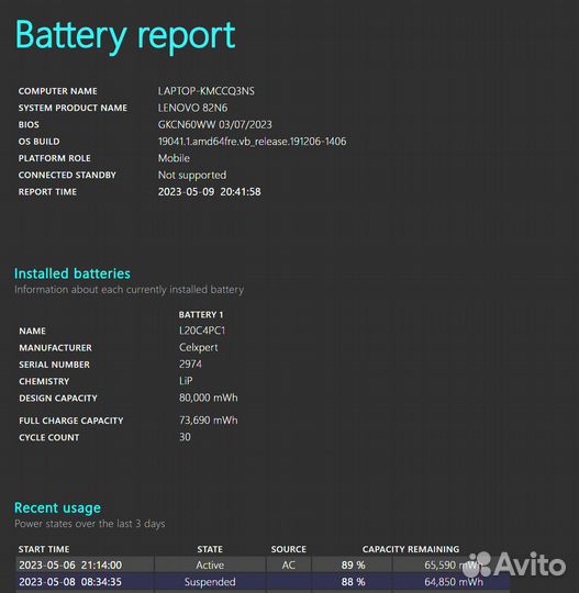 Lenovo legion 7 R7 5800H/16/1/3080 бу ростест