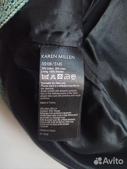 Юбка мини Karen Millen 42-44 лен хлопок