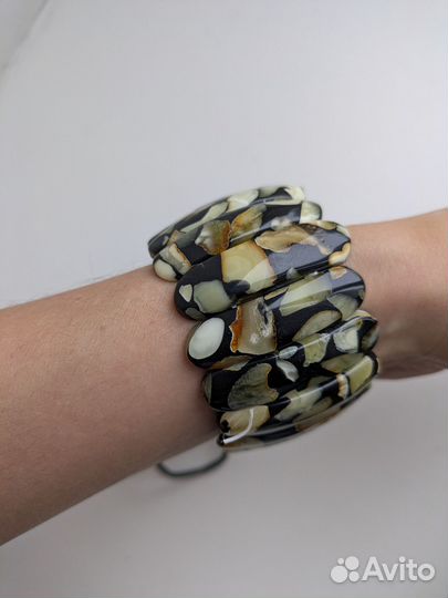 Браслет и подвеска из натурального янтаря