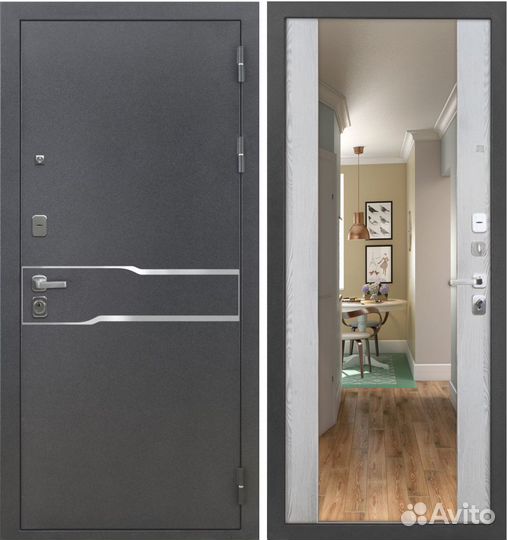 Входная дверь с зеркалом