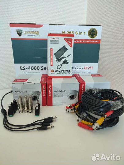 Комплект видеонаблюдения под ключ на 3 камеры 2мп