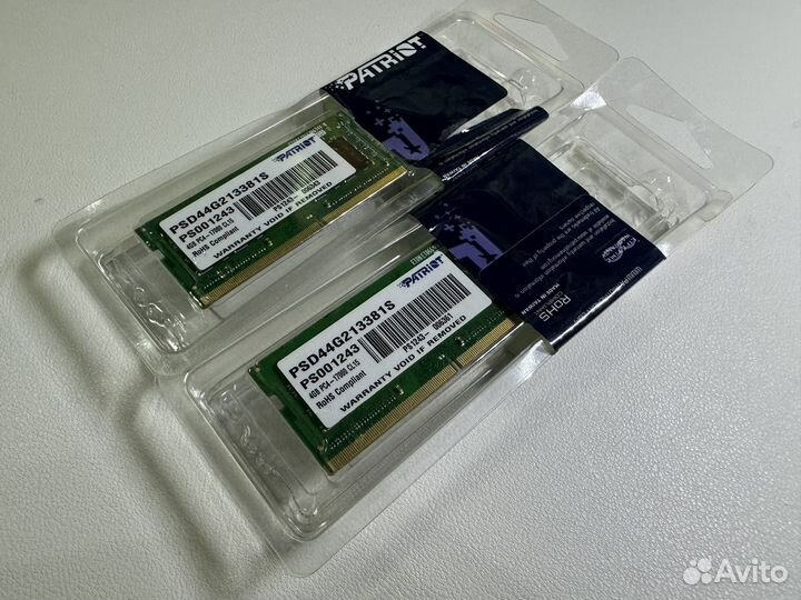 Оперативная память ddr4 Patriot 8gb