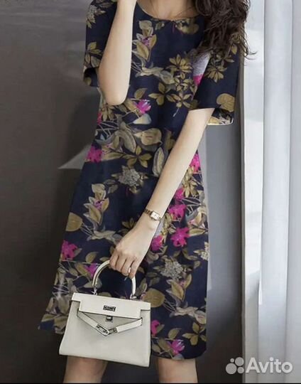 Платье хлопок 100%(фактура лён) 54