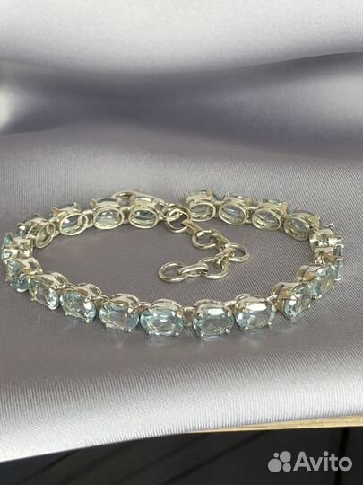 Голубой топаз,браслет,21 см