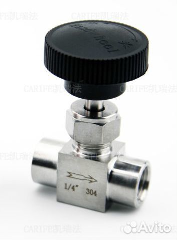 Кран игольчатый 1/4 нерж. сталь