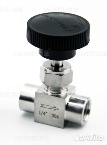Кран игольчатый 1/4 нерж. сталь