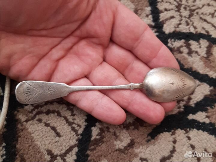 Чайная серебрянная ложка, 84 проба