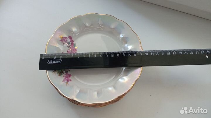 Тарелки 17 см. 6 штук. Винтаж. 90 г. Коростень. фз
