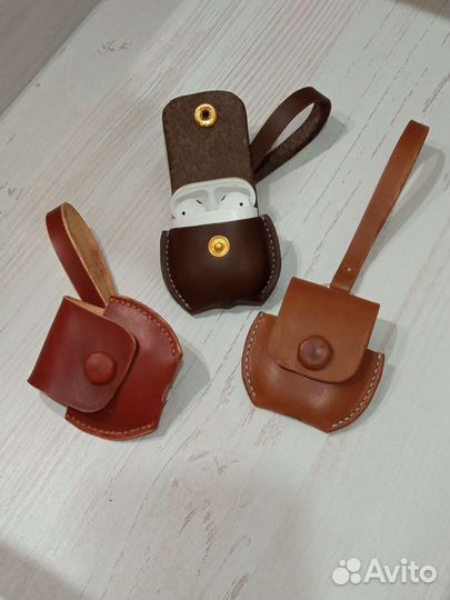 Чехол для наушников airpods из натуральной кожи