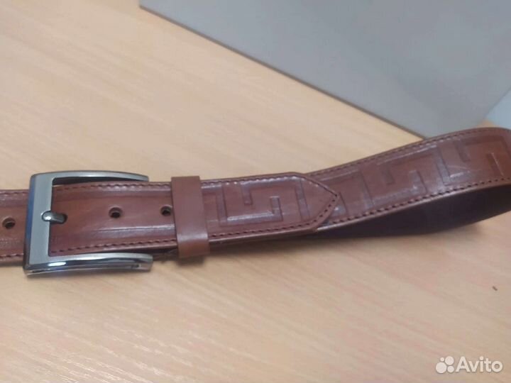 Мужской кожаный ремень. Коричневый