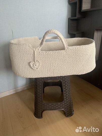 Люлька переноска вязаная/ Люлька для новорожденных
