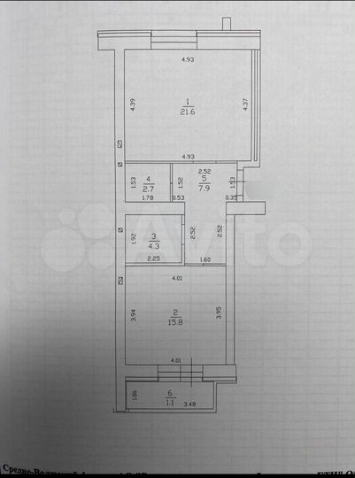 Свободного назначения, 54.7 м²