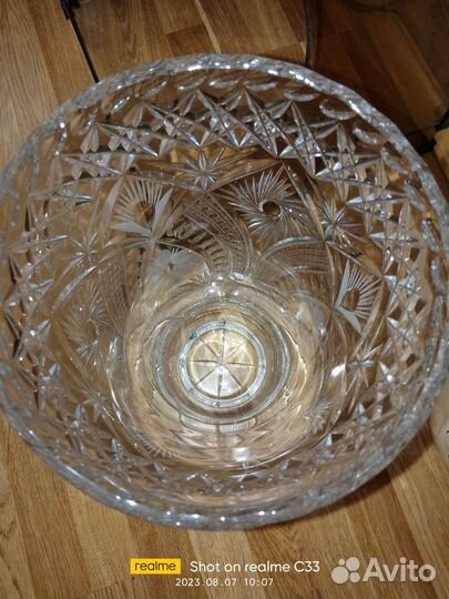 Ваза напольная большая хрусталь