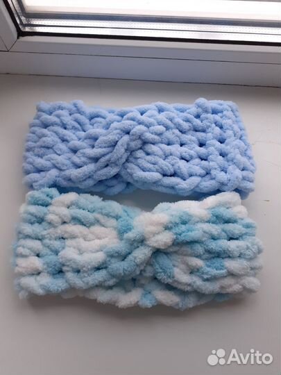 Повязка на голову из alize puffy