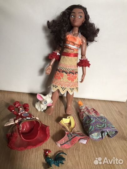 Кукла Моана из мультфильма с аксессуарами