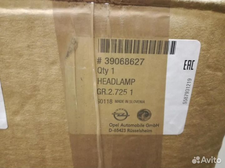 Новая фара xenon 39068627 Opel Corsa E