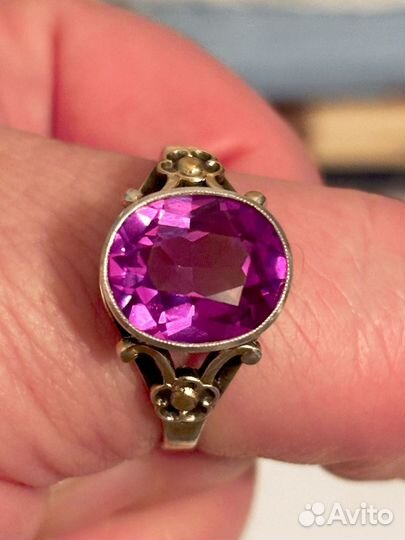 Серебряное кольцо 875 александрит