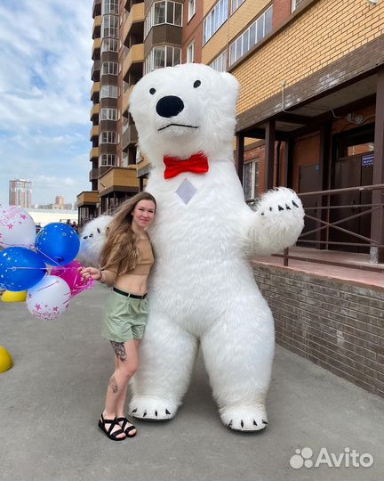 Креативное поздравление от белого мишки