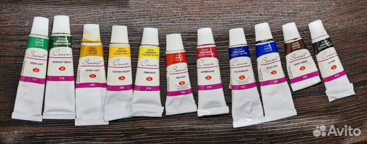 Продам набор акриловых красок Сонет (11 цветов)