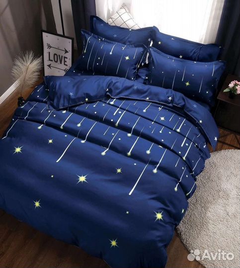 Постельное белье сатин евро