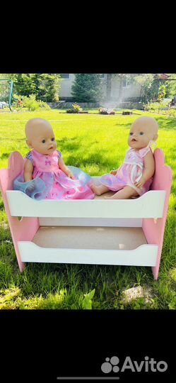 Кукла пупс baby born и кроватка