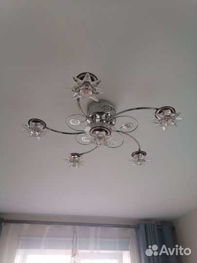 Люстра потолочная светодиодная с пультом бу