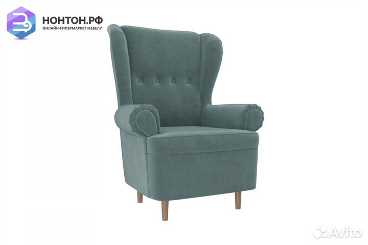 Кресло Торин велюр бирюзовый