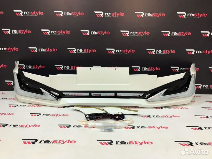 Губа передняя Prado 120 Стиль Modellista LED