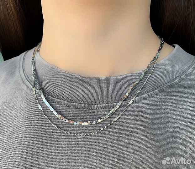 Колье из ювелирной стали Silver