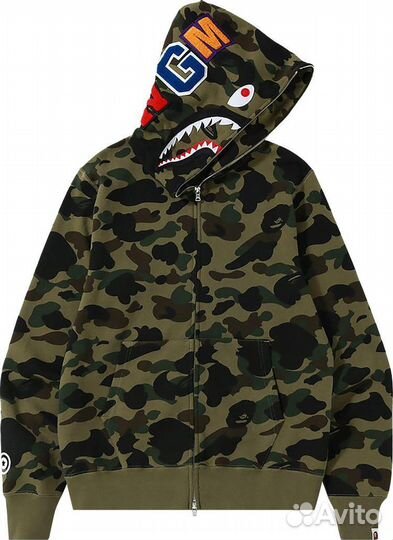 Зип худи Bape shark camo, оригинал