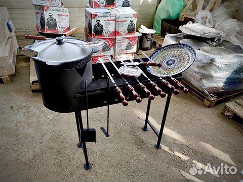Мангал с печью под казан + шумовка в подарок
