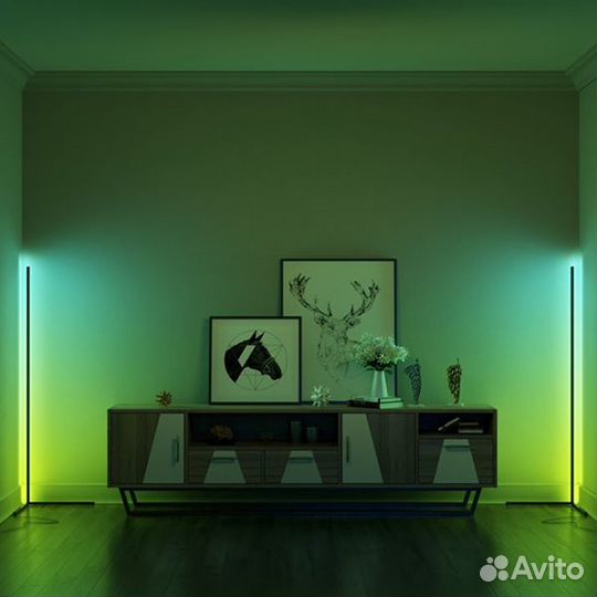 Торшер напольный светодиодный угловой RGB