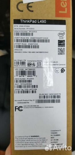 Lenovo ThinkPad L490 i5-8265U 8Gb 256Gb Новый