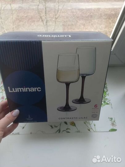 Набор бокалов для вина контрасто лилак 250мл 6шт