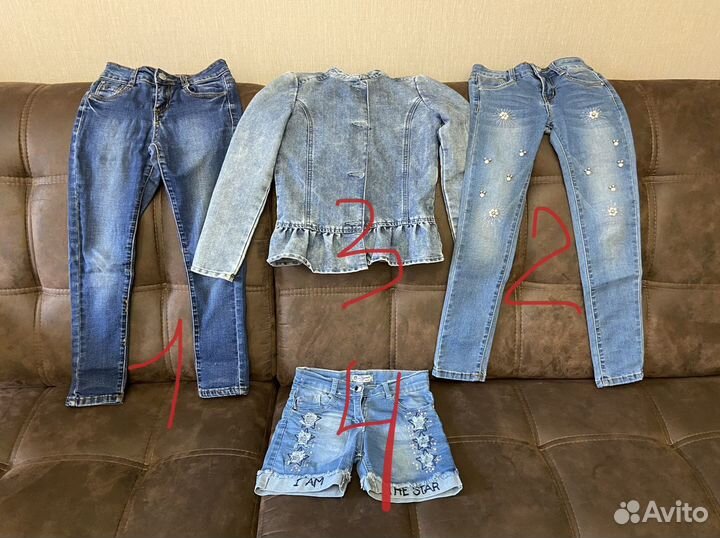 Вещи джинсовые пакетом на девочку 122 128