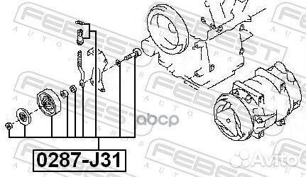 Ролик натяжной ремня кондиционера комплект 0287