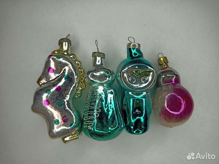 Лошадка, кузнечик, космонавт Ёлочные игрушки СССР