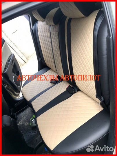 Чехлы Автопилот Mazda 3 bk bl из экоокжи чёрно-беж