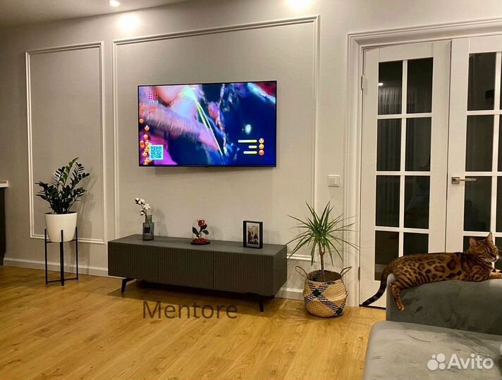 Тумба тв Bravo в цвете графит (на опорах)