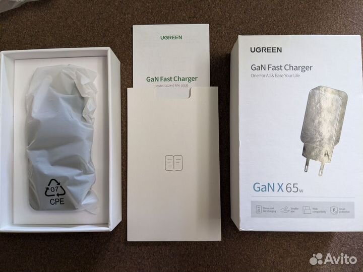 Зарядное устройство Ugreen GaN fast charger 65 w