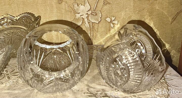 Салатники хрусталь Чехия блюда конфетница