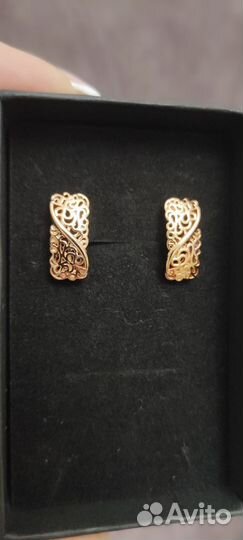 Серьги позолоченные 585 проба