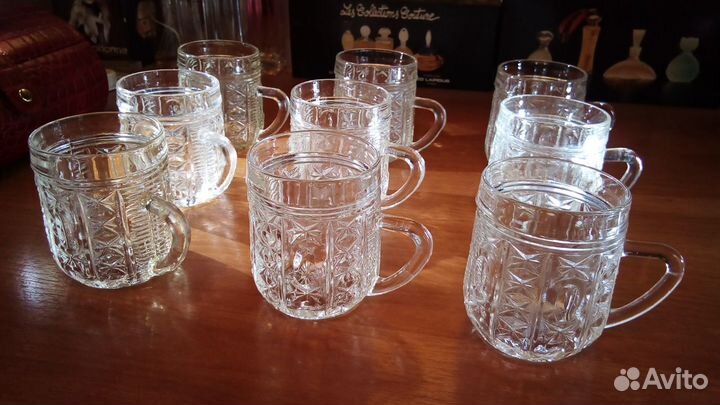 Хрустальные кружки 9 штук