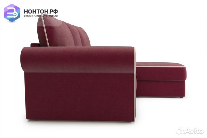 Диван угловой дельфин Прованс бордовый